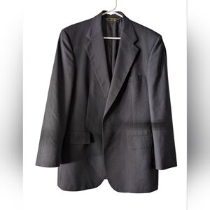 Brooks Brothers Vintage Black Pinstriped Wool Blend Blazer 41R